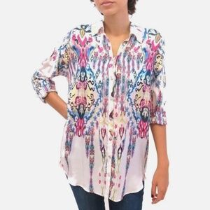 Johnny Was Silk Button Blouse